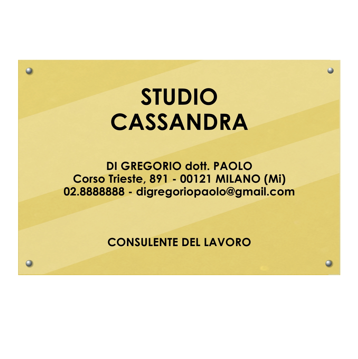 targa personalizzata in plexiglass per esterni