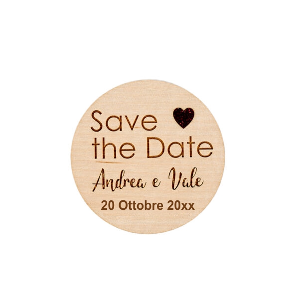 Save the Date in legno tondo