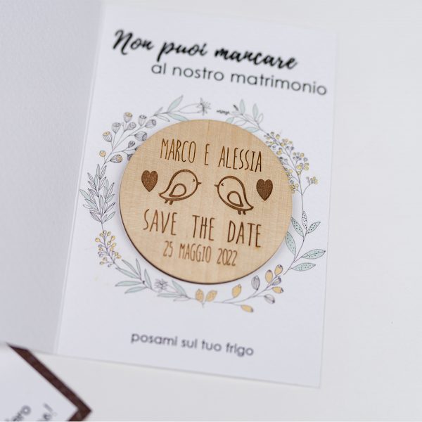 save the date matrimonio incisione su legno