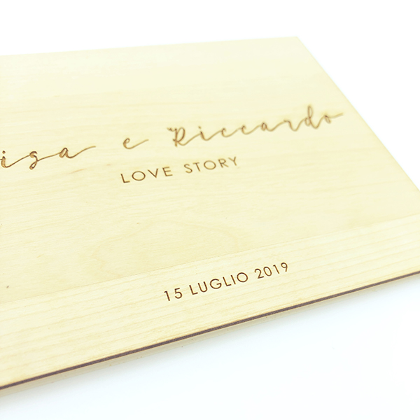 Guestbook in legno personalizzato idee matrimonio libro ospiti