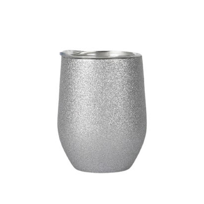 tazza in acciaio inox personalizzata silver glitter