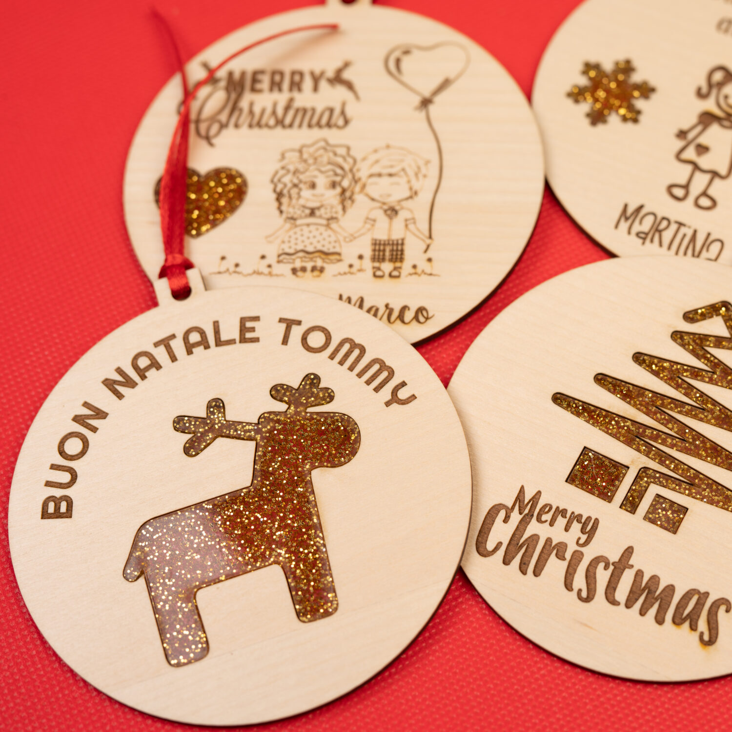 Decorazioni personalizzate Albero di Natale con glitter
