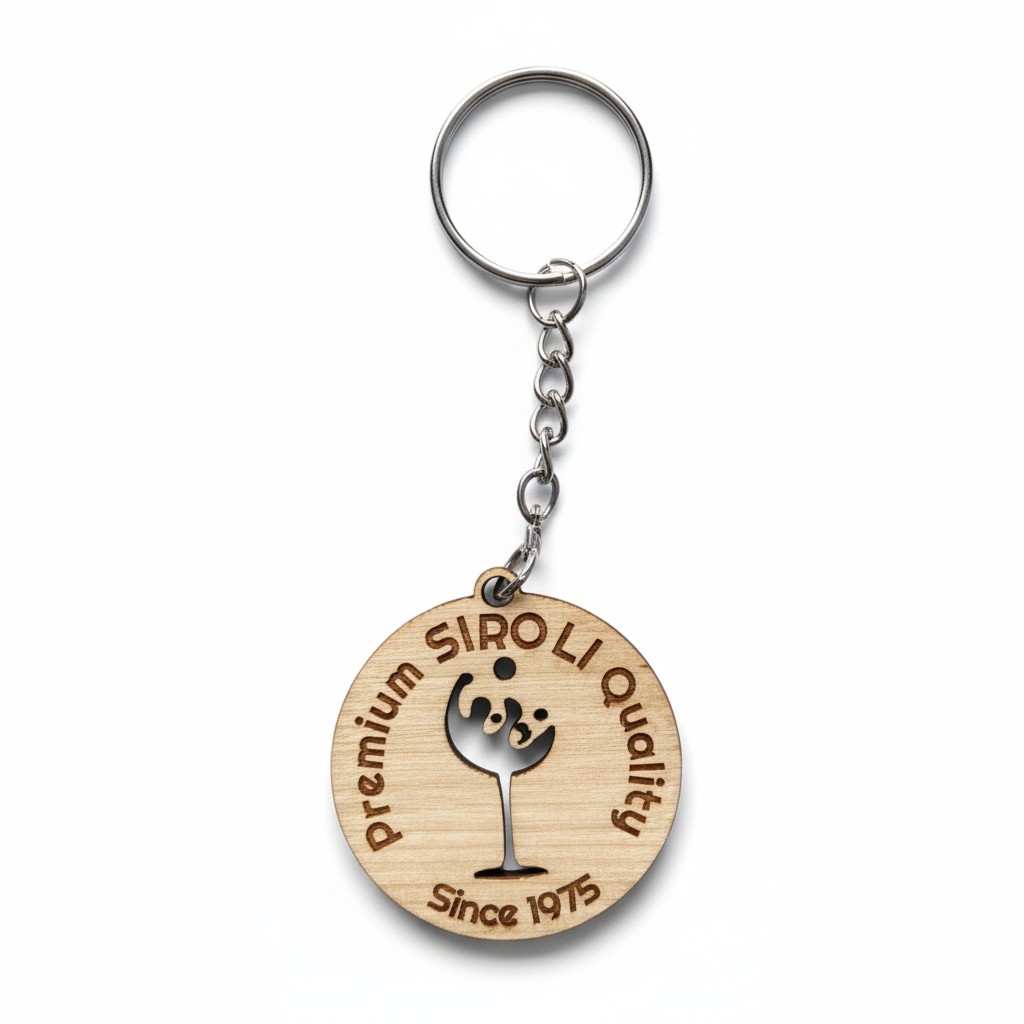 Portachiavi in legno tondo personalizzato con incisione laser - Diam. 5 cm - immagine 3