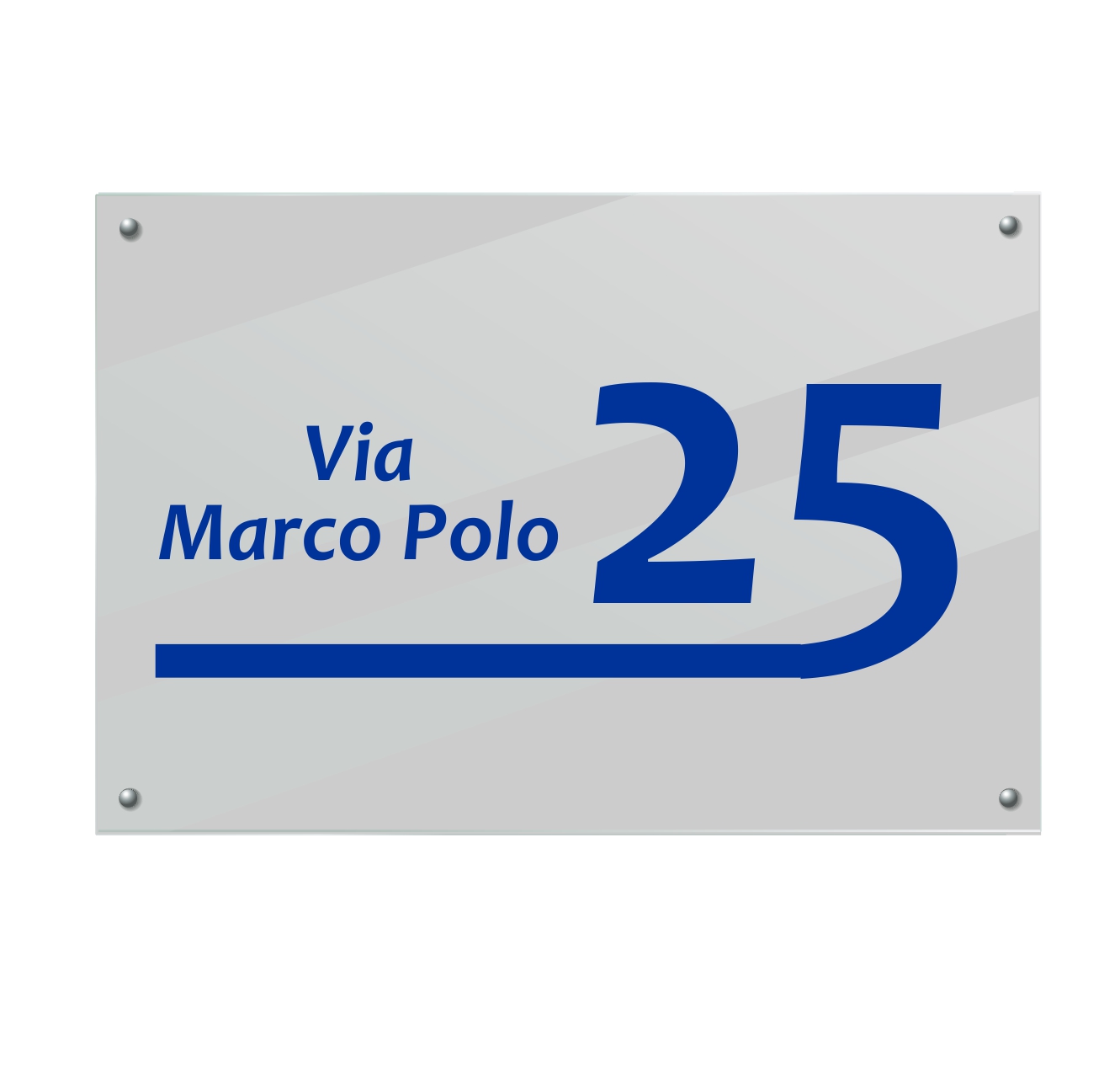 Targa argento per numero civico personalizzata