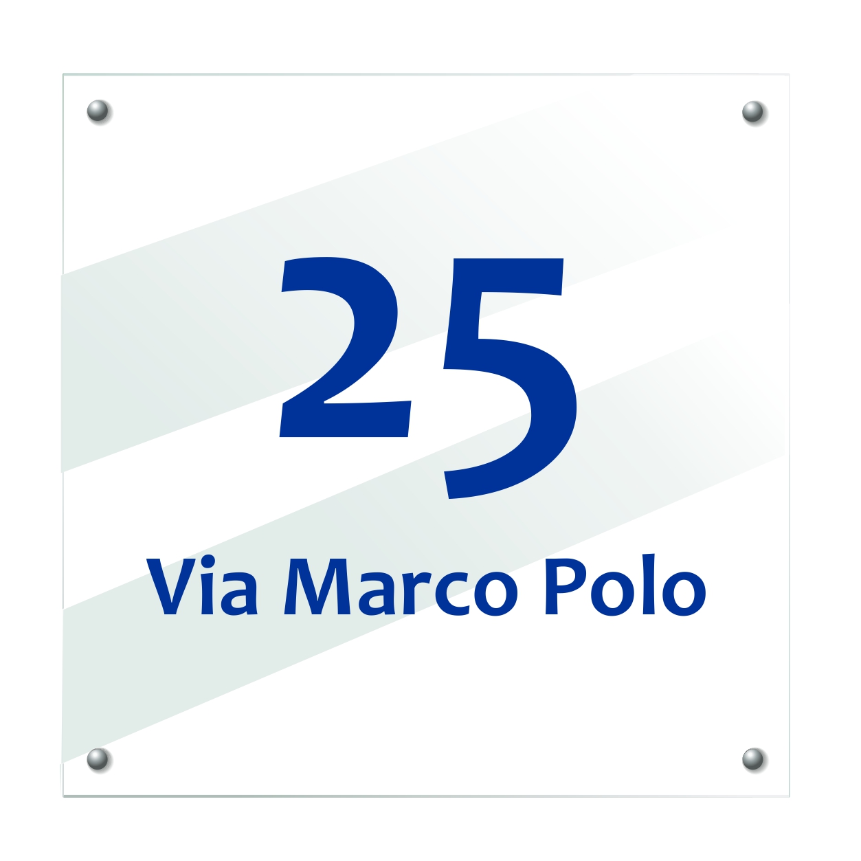 Targa bianca per numero civico personalizzata