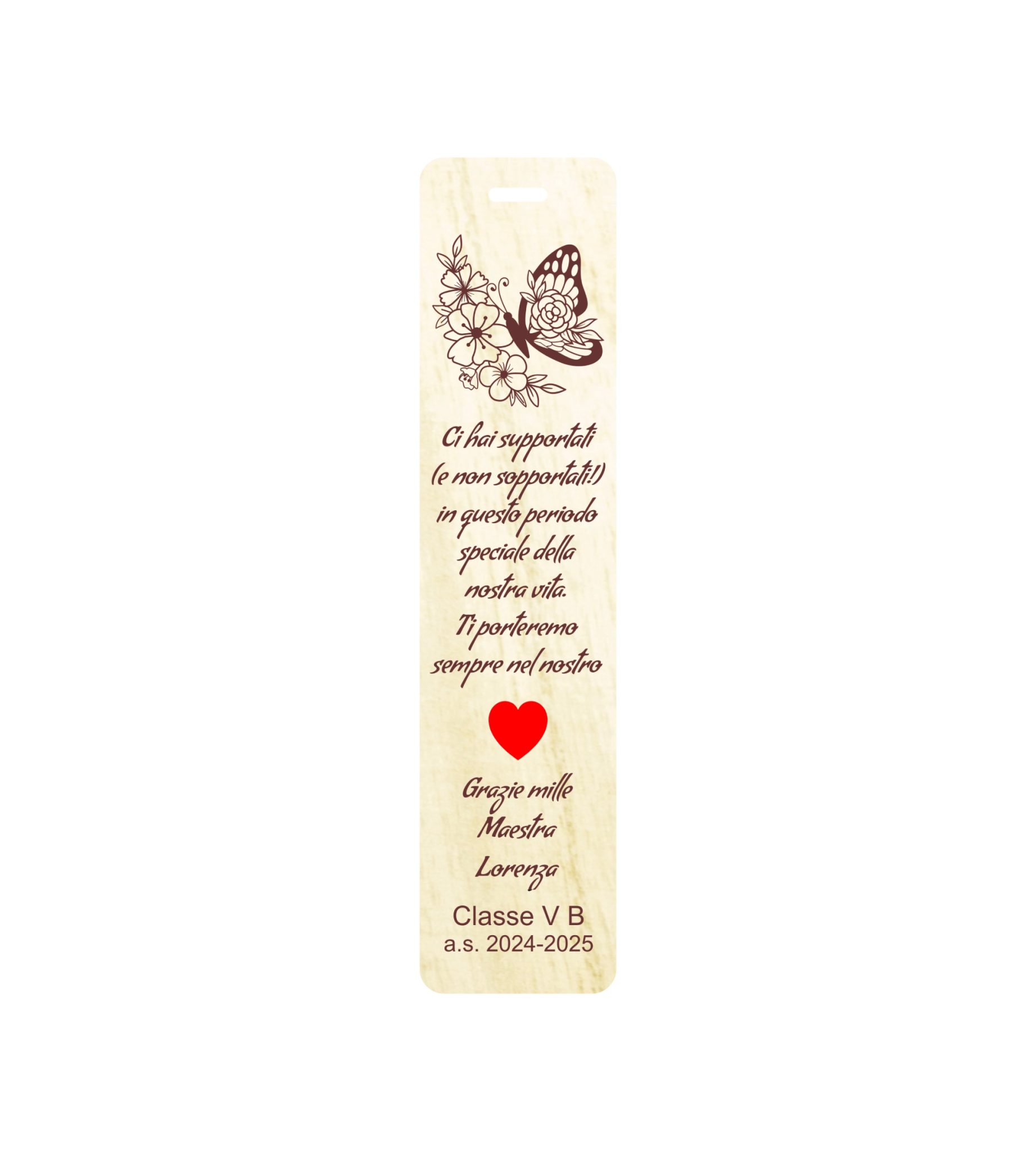 segnalibro regalo maestre in legno personalizzabile