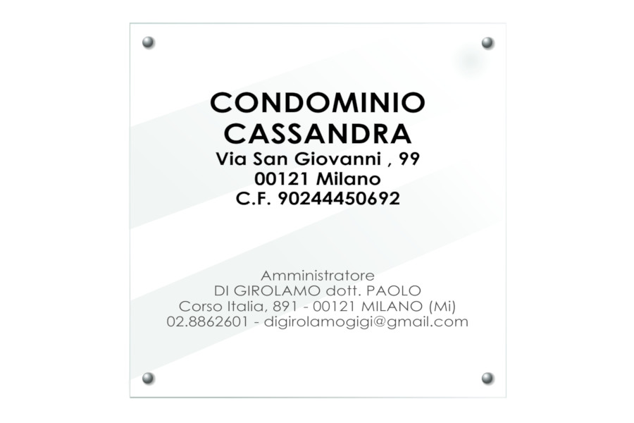 targhetta condominio personalizzata