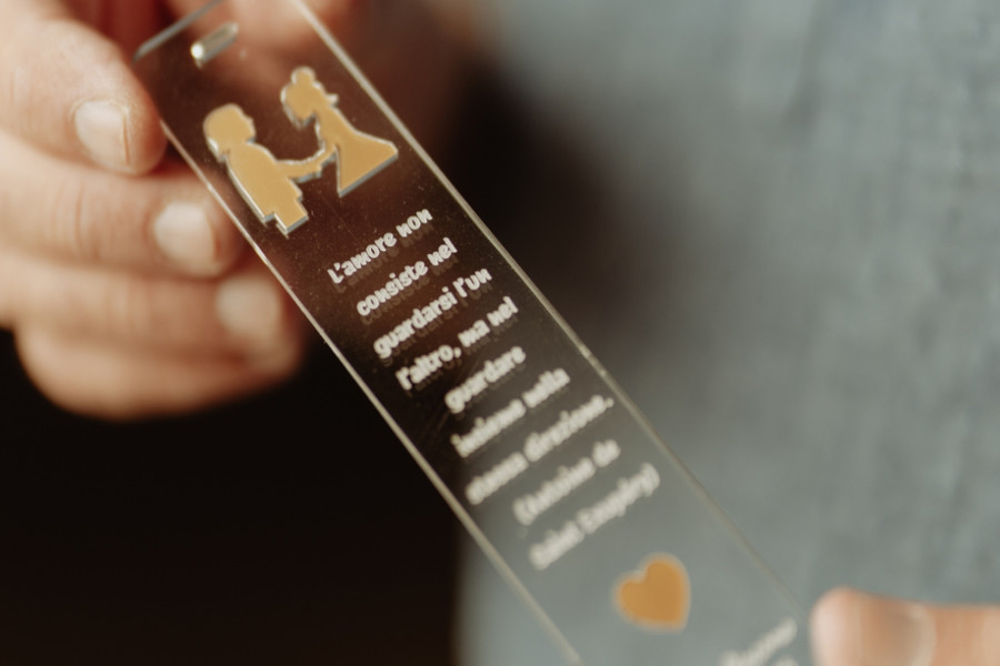 segnaposto con frase personalizzata