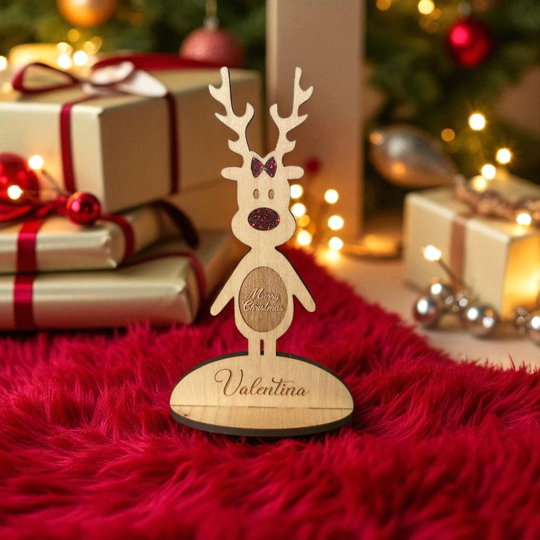 Segnaposto di Natale in legno personalizzabile con incisione laser