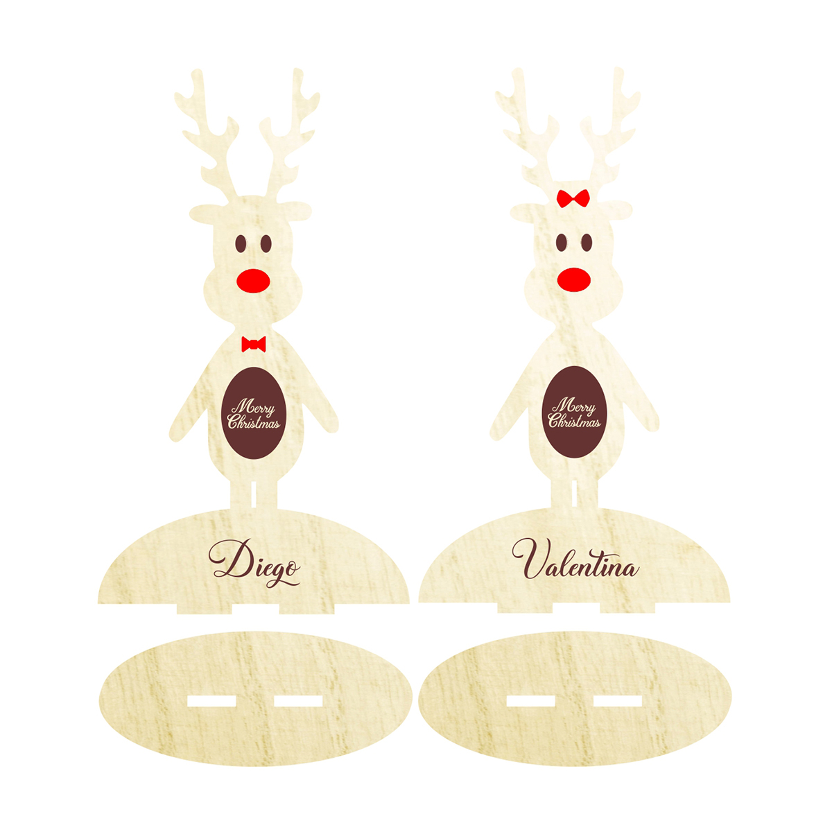 Segnaposto di Natale in legno personalizzabile con incisione laser