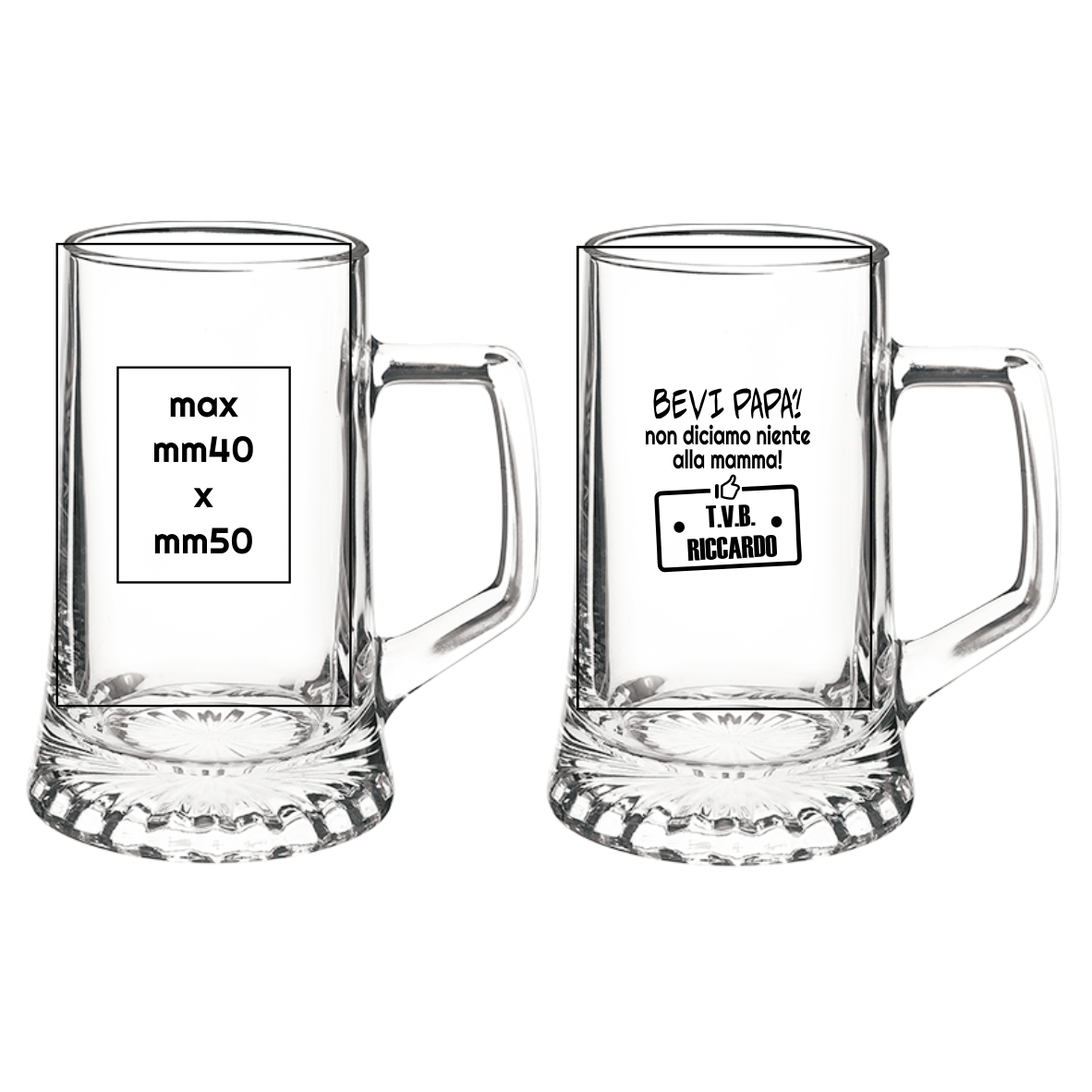 Boccale di Birra personalizzato con incisione laser - 51 cl