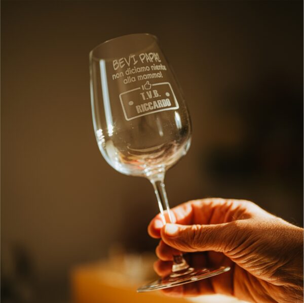 Calice di vino personalizzato con incisione laser - 49 cl