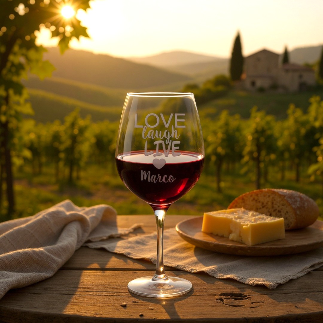 Calice di vino personalizzato con incisione laser - 49 cl