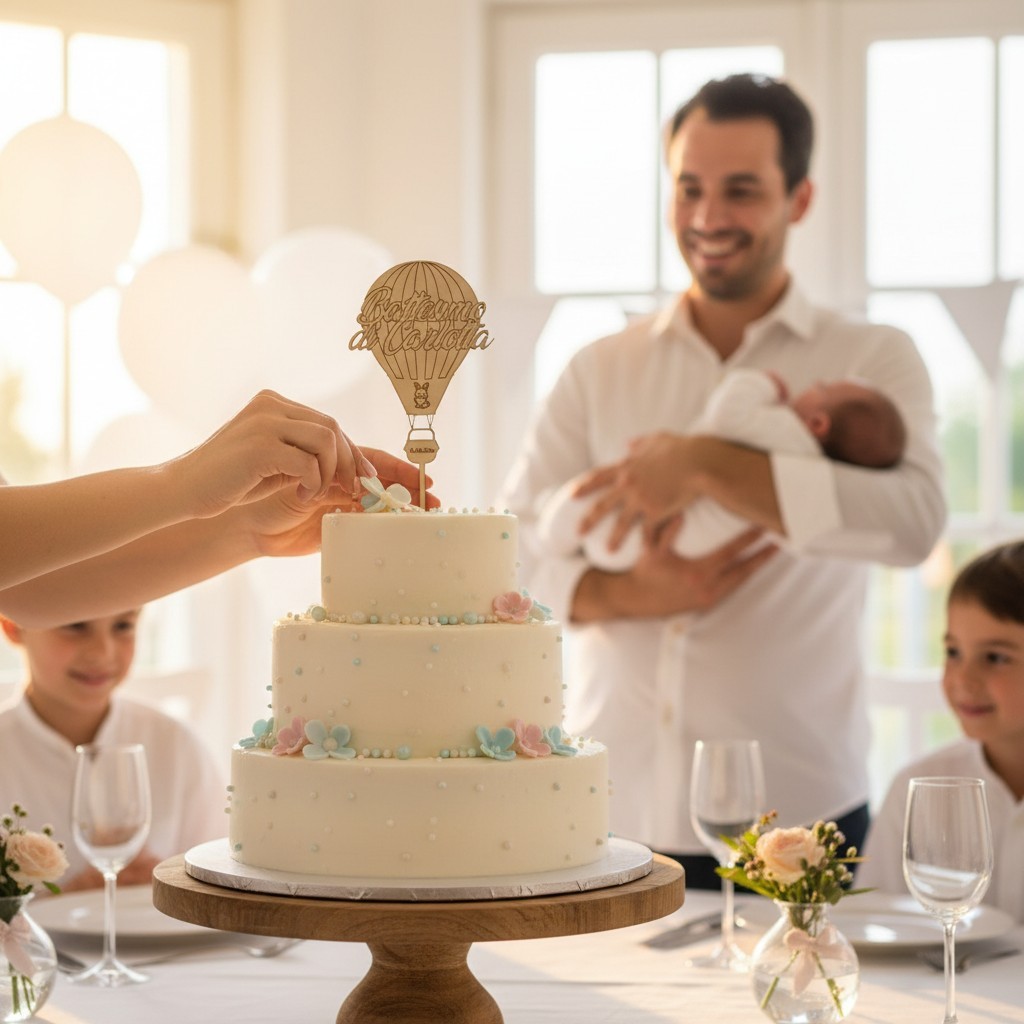 cake topper personalizzato per torta battesimo